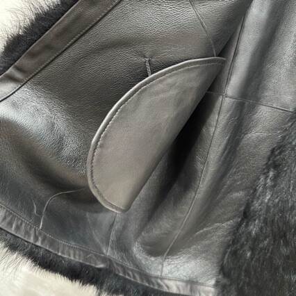 24 Haining Inverno Negro Calidade de viagem de couro simples de importação toscanas casaco de pelúcia feminino