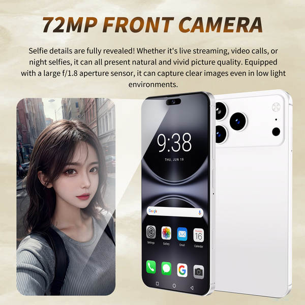 Novo celular transfronteiriço i17 Pro Max botão lateral 16+1TGB Android 14 tela 7.3 4G