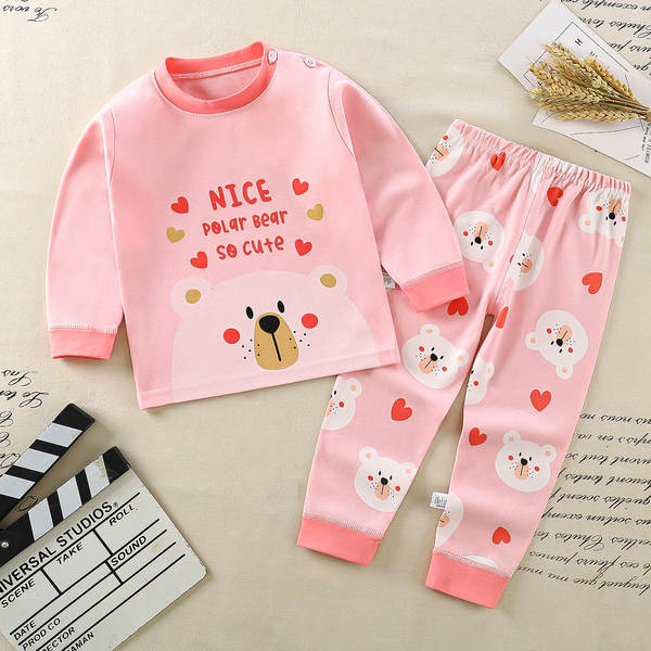 Conjunto de pijama de algodão para crianças