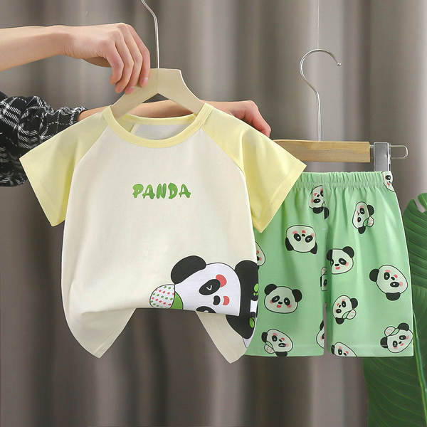 Conjunto de verão infantil de algodão