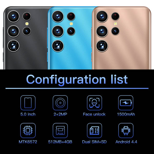 S22Ultra Telemóvel Transfronteiriço 5.0 polegadas em dinheiro 1+16G Android 8.1 Smartphone fabricante de baixo preço no exterior