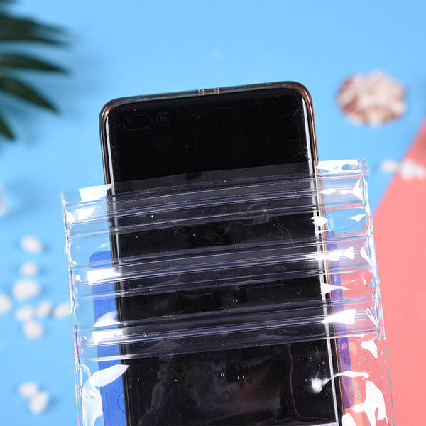Três bolsas transparentes de telefone celular à prova d'água personalizadas tela táctil mágica bolsas inteligentes à prova d'água fabricantes atacado