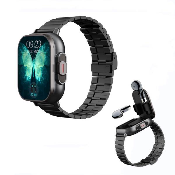 Relógio inteligente transfronteiriço D8 tws dois em um fones de ouvido Bluetooth de 2 polegadas de tela cheia de toque para chamadas de movimento musical