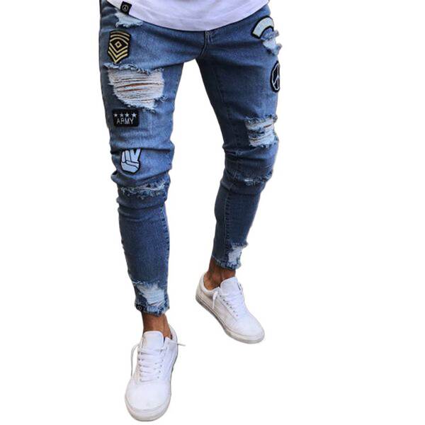 Jeans masculinoswisheBay Pequenos Pés Quente Venda de Calças masculinasJeans 4X Bandeira Transfronteiriça LS