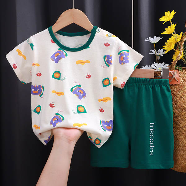 Conjunto de verão infantil de algodão