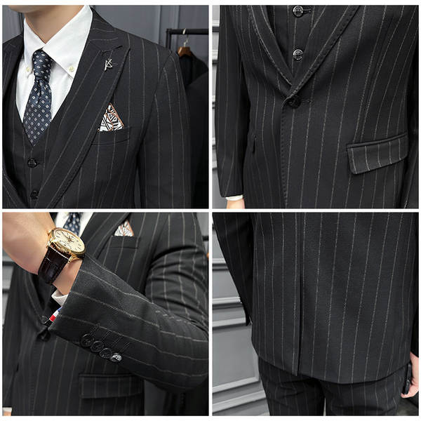 Terno Listrado Masculino Slim Fit