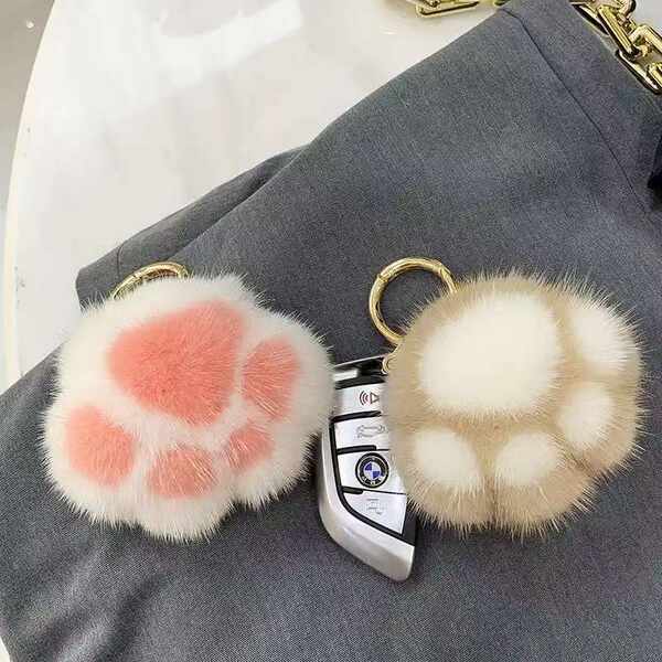 Pendente de gato de pelúcia para bolsa