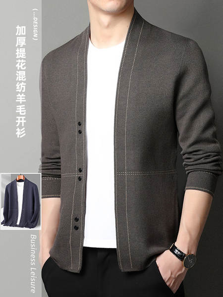 Outono Inverno Homens Longas Mãos T-Shirt T-Shirt Misturado T-Shirt T-Shirt T-Shirt Moderno Corpo V Coloque o casaco