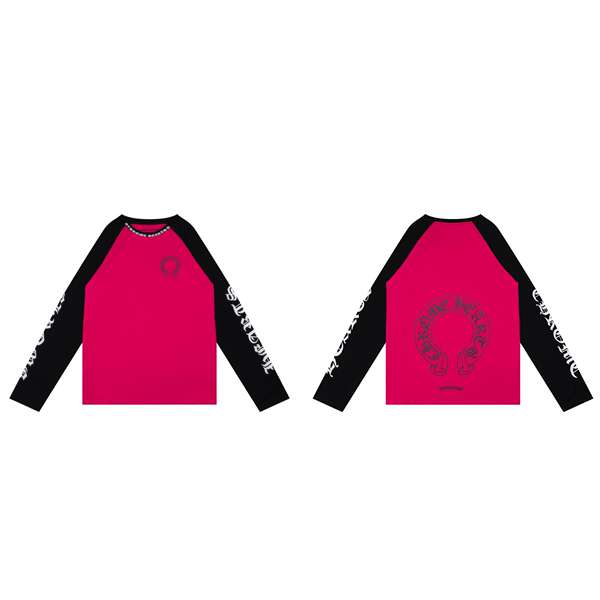 T-shirt correto cross-border Chrome Heart de alta qualidade dupla de algodão puro para homens e mulheres