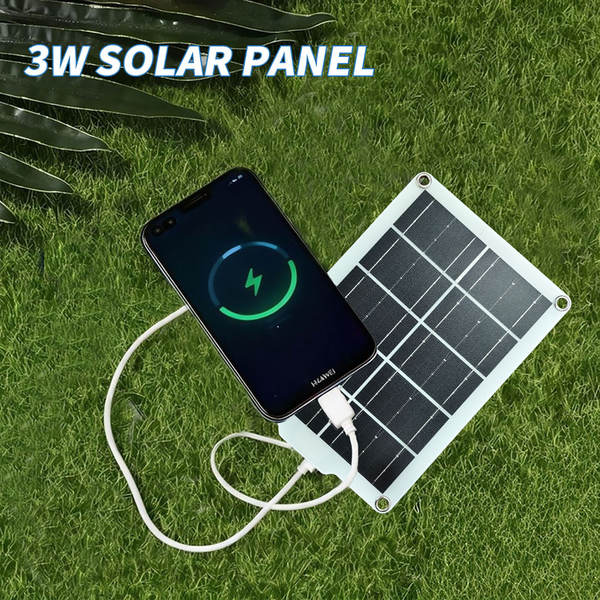 Telemóvel Solar Charging Panel 3w 5v Carregador solar portátil ao ar livre Pequeno painel solar fotovoltaico