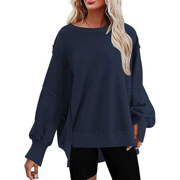 1001 Outono e Inverno Nova camisa esportiva da Amazon para mulheres com colarinho ultra-grande