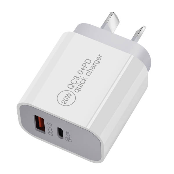 Carregador PD 20W Duplo Porte PD+QC3.0 Carregador Amazon SAA A+C Duplo Porte Carregador PD