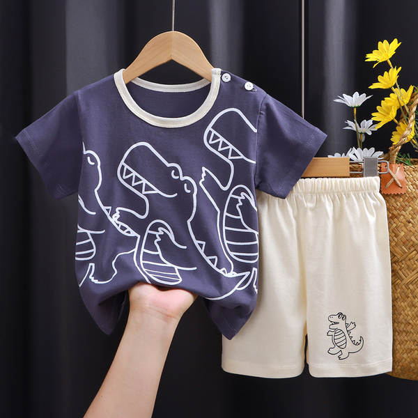 Conjunto de verão infantil de algodão