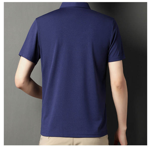 T-shirt masculino de pulseira curta 23 verão novo homem de meia-idade pulseira poli T-shirt papai vestido com roupa de negócios