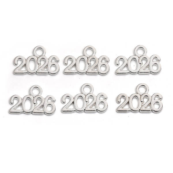 Fabricante de vendas diretas de acessórios de jóias DIY Número Suspensão 2025 2026 2027 9x14mm