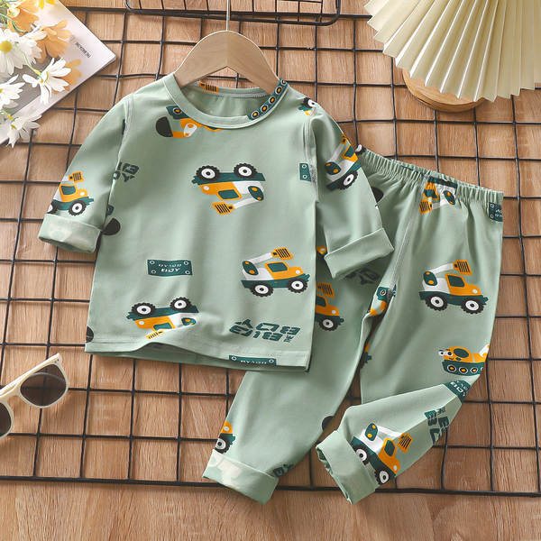 Conjunto de pijama para crianças de primavera