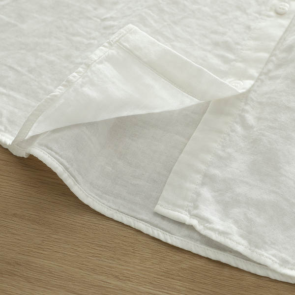 Venda direta do fabricante Camisa feminina de algodão puro de duas camadas Camisa feminina de algodão integral de primavera outono