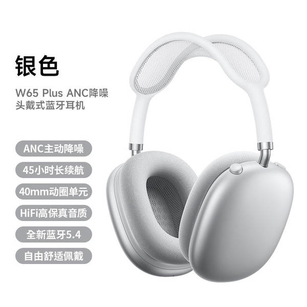 W65 Transfronteiriço Airpods Max Ativo de Redução de Ruído Head-Own Wireless Bluetooth Motion Foldable Headset