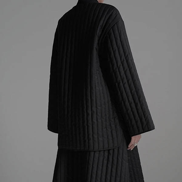 Jaqueta de Inverno Feminina de Algodão Preto