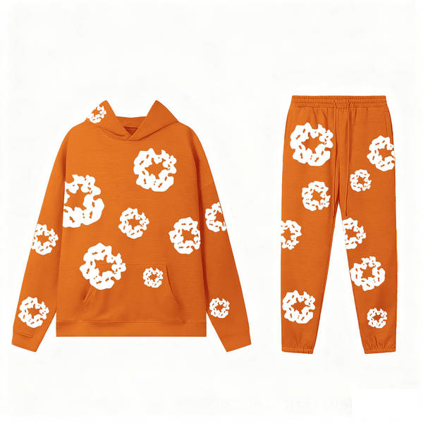 Conjunto de Moletom com Capuz e Impressão