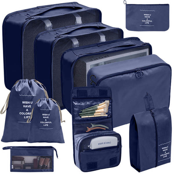 Kit de 10 bolsas de organização para viagem