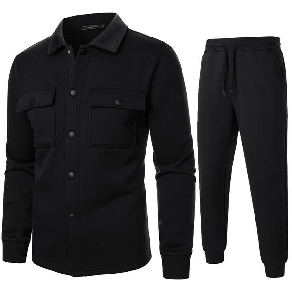 Novas tendências do comércio exterior masculino botões de primavera e outono de casaco de lazer 2 peças