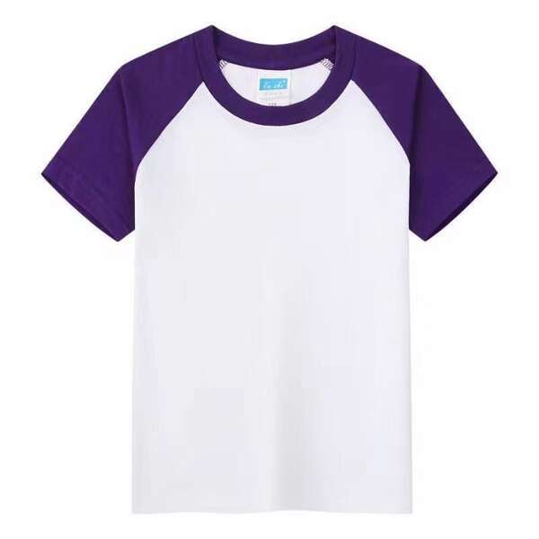 Venda direta de fábrica para meninos e meninas doces da mesma cor de algodão puro 180 gramas Camiseta de Criança personalizada de pulseira curta logo de impressão