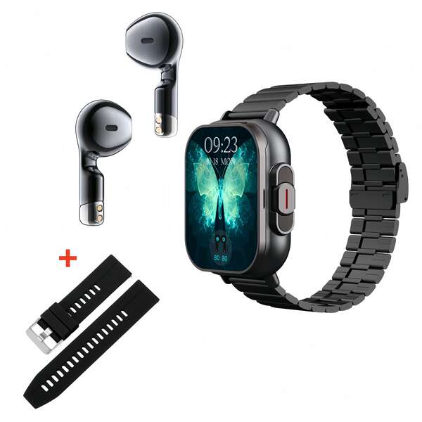 Relógio inteligente transfronteiriço D8 tws dois em um fones de ouvido Bluetooth de 2 polegadas de tela cheia de toque para chamadas de movimento musical