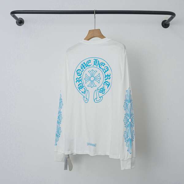 T-shirt correto cross-border Chrome Heart de alta qualidade dupla de algodão puro para homens e mulheres