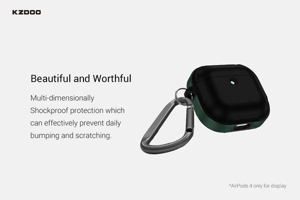 KZDOO para AirPods Pro2Pods4 Apple Bluetooth Headset Cave de proteção de metal Crashguard