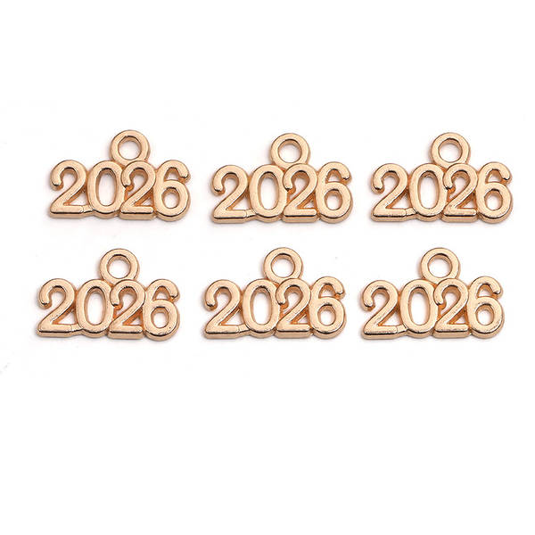 Fabricante de vendas diretas de acessórios de jóias DIY Número Suspensão 2025 2026 2027 9x14mm