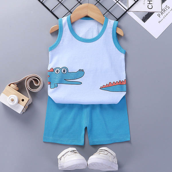 Vestido de verão infantil de algodão