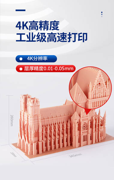 Impressora 3D LED de alta precisão LCD 4K de alta precisão com resina sensível à luz UV
