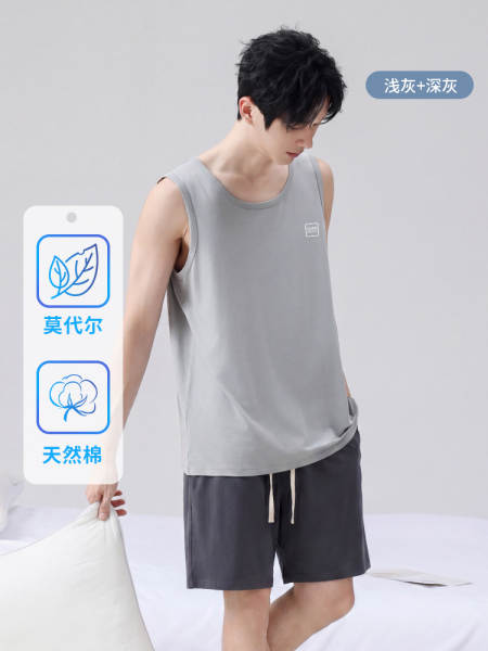 Camiseta masculina de verão Modelo de casaco de algodão sem mangas 2026 Novo casaco masculino
