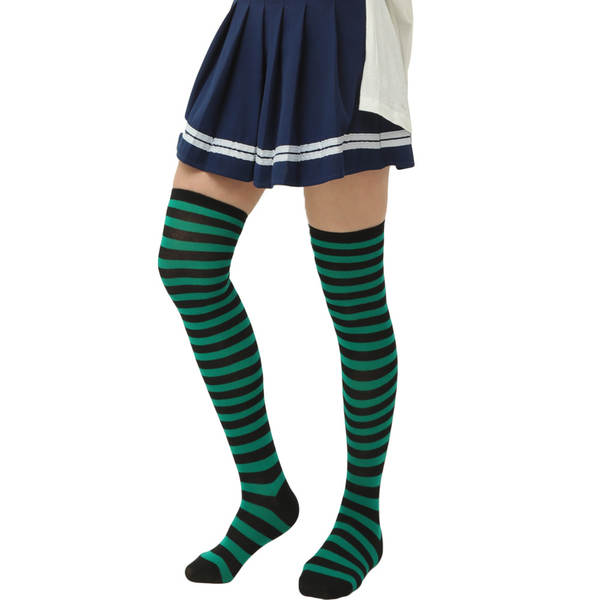 Meias Longas Femininas Azul e Branco