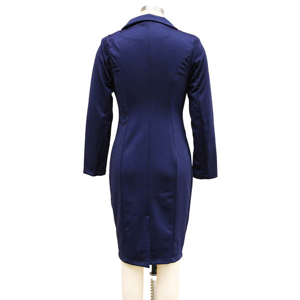 Vestido de roupa de comércio exterior transfronteiriço da Amazon na Europa e nos Estados Unidos de moda nova roupa de roupa dupla com mangas longas roupa de roupa de trabalho de escritório