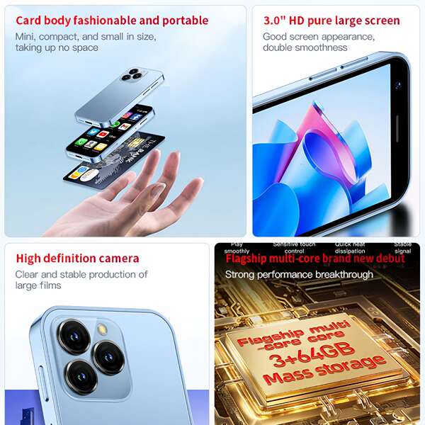 XS16 Mini Smartphones 4G Rede GPS Android 10 Loja do Google Wi-Fi SOYE