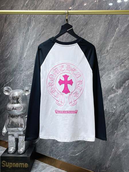 Camiseta de algodão transfronteiriço Chrome Heart Crown Camiseta de algodão transfronteiriço para homens e mulheres