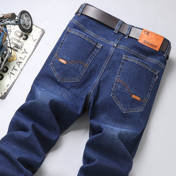 Fabricante de vendas diretas de jeans masculinos de primavera e verão de luxo boa qualidade resiliente negócios de lazer homens jeans calças longas