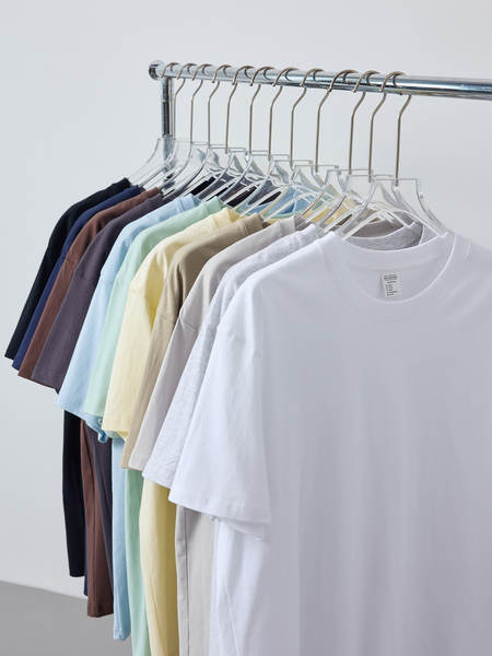 T-shirt masculino de algodão puro de 230 g para homens de verão de 2026 75265.