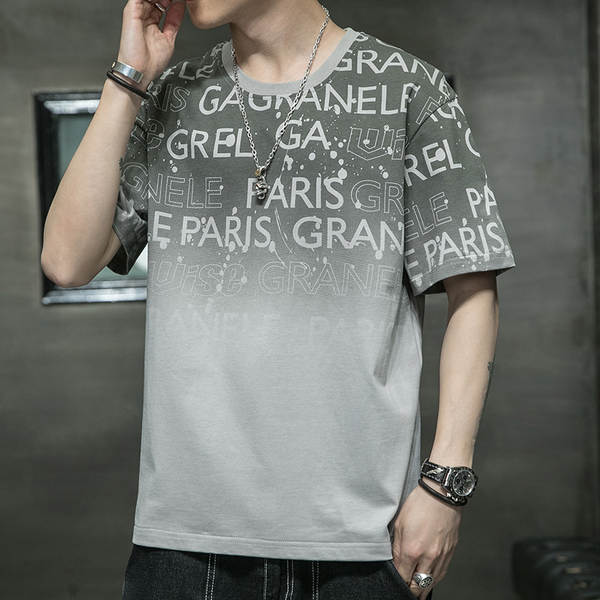 Camiseta masculina de algodão curta