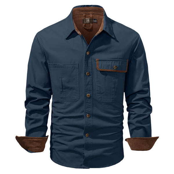 Camisa masculina de algodão