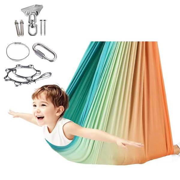 Dupla camada elástica de camas para crianças em casa e fora de casa Yoga de outono no ar Camas de yoga coloridas de tecido elástico de camas fabricante