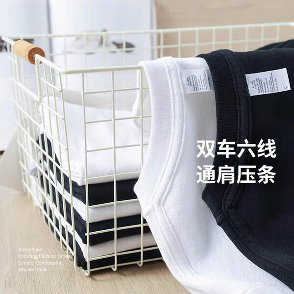 Alta qualidade! 260g de algodão puro T-shirt peso branco semicircular de pulso masculino T-shirt masculino semicircular masculino semicircular masculino