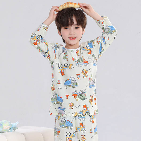Conjunto de pijama infantil de algodão para verão