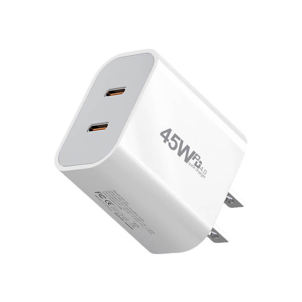 Carregador de PD padrão 45W Adaptador de PD duplo 45W para carregador de nitrogênio IP16X para celulares