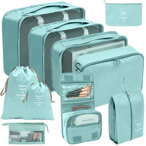 Kit de 10 bolsas de organização para viagem