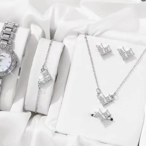 Nova coleção de jóias transfronteiriça de personalidade feminina de moda de diamante de água colar de diamante anel de orelhas acessórios de relógios
