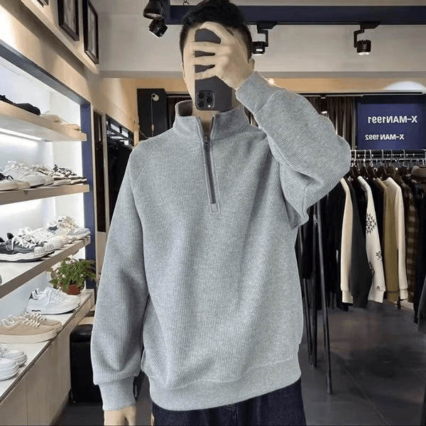 2024 Outono Humor Homem Conforto barras de caverna semi-refinado camisa esportiva relaxante roupa de guarda-roupa semi-alto colar puro