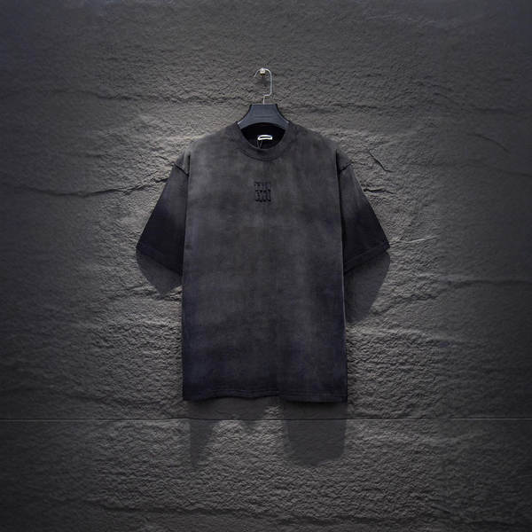 Versão correta do MIU Mu25SS Primavera nova lavagem de água fazer a letra velha T-shirt namorado de pulseiras curtas fabricante direto